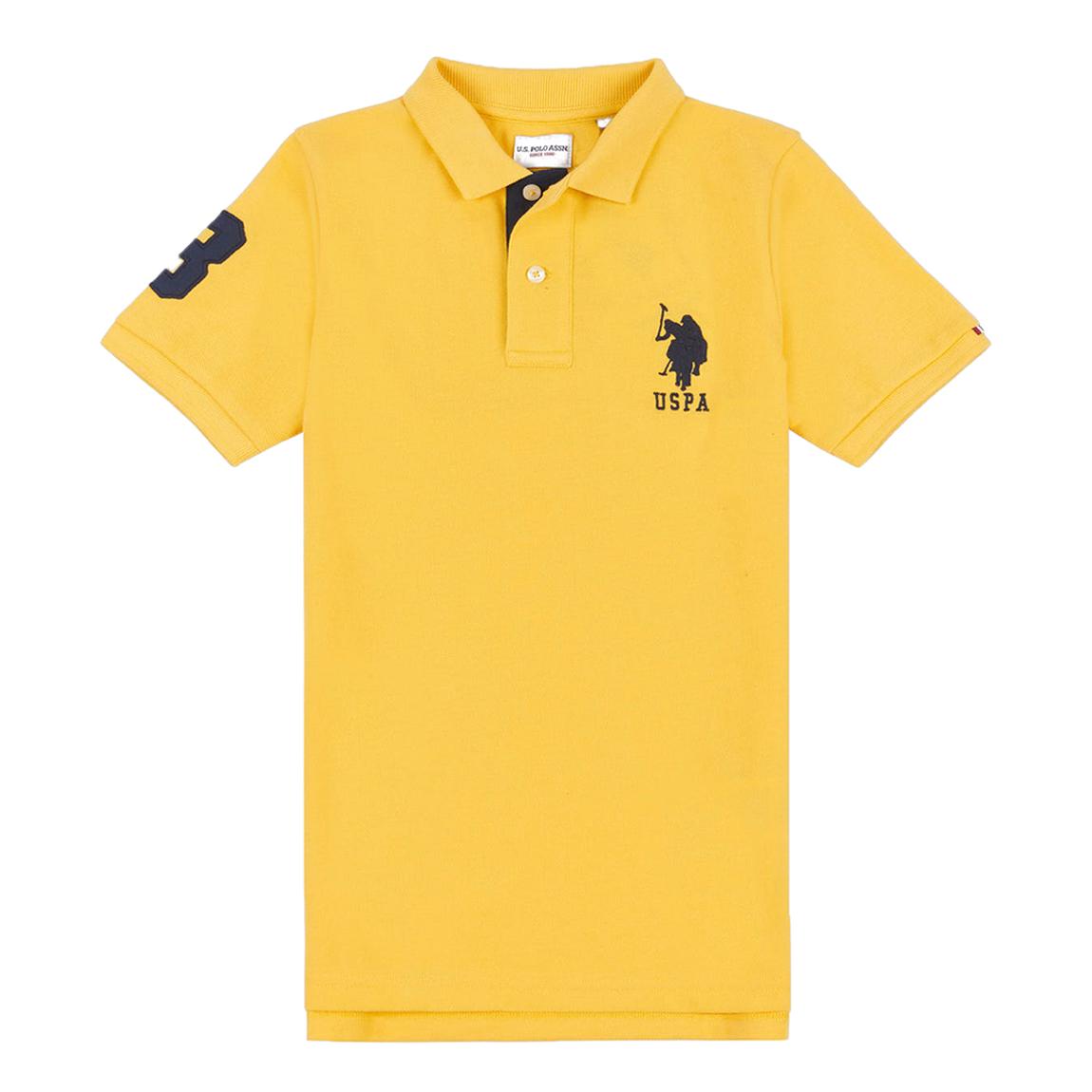 Boy's Yellow Pique Cotton Polo Shirt main product photo