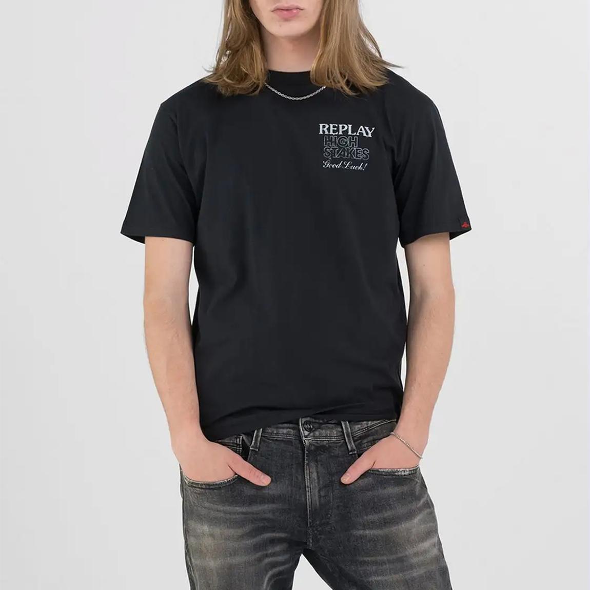 Black Printed Jersey T-Shirt main product photo
