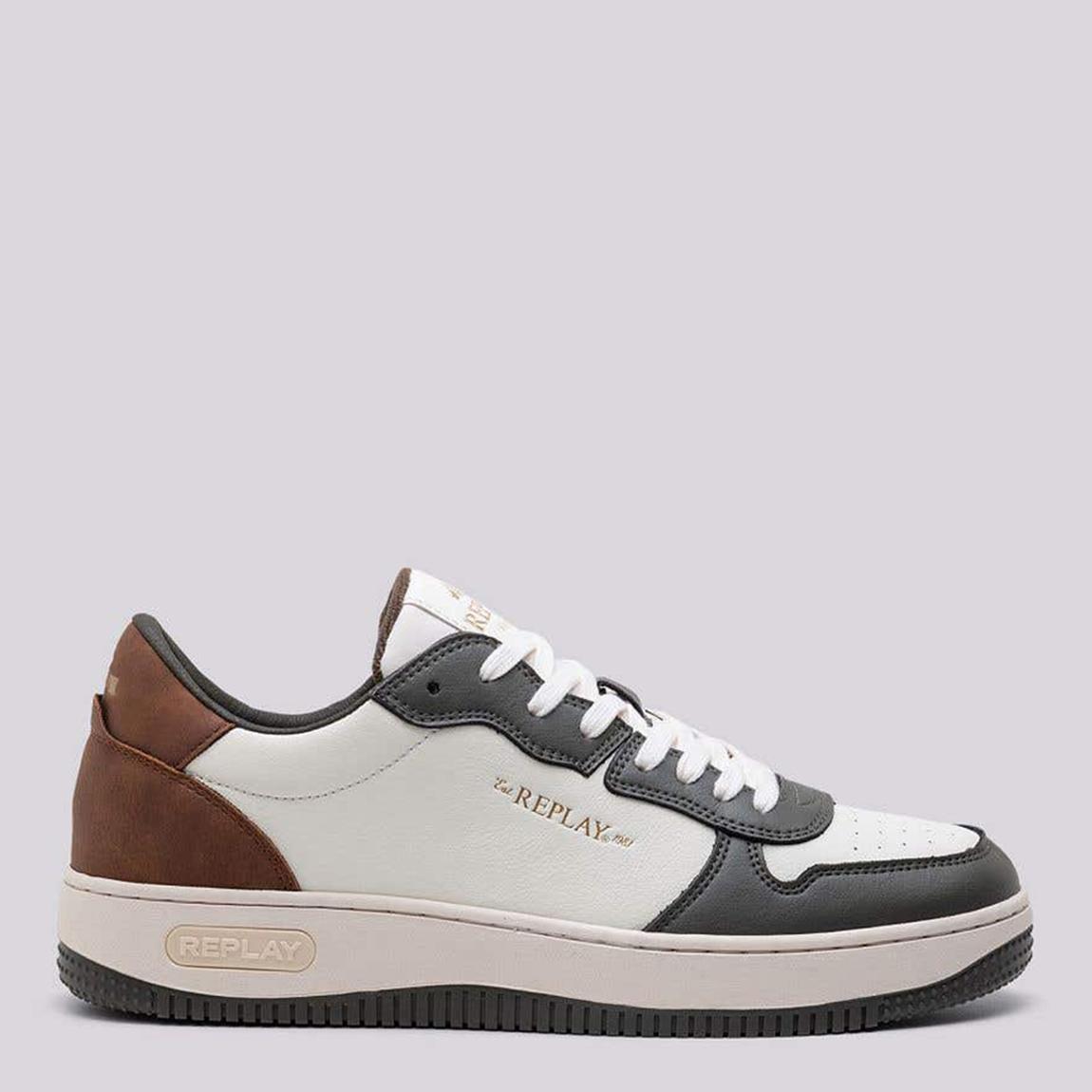 White/Tan Leather Trainers main product photo