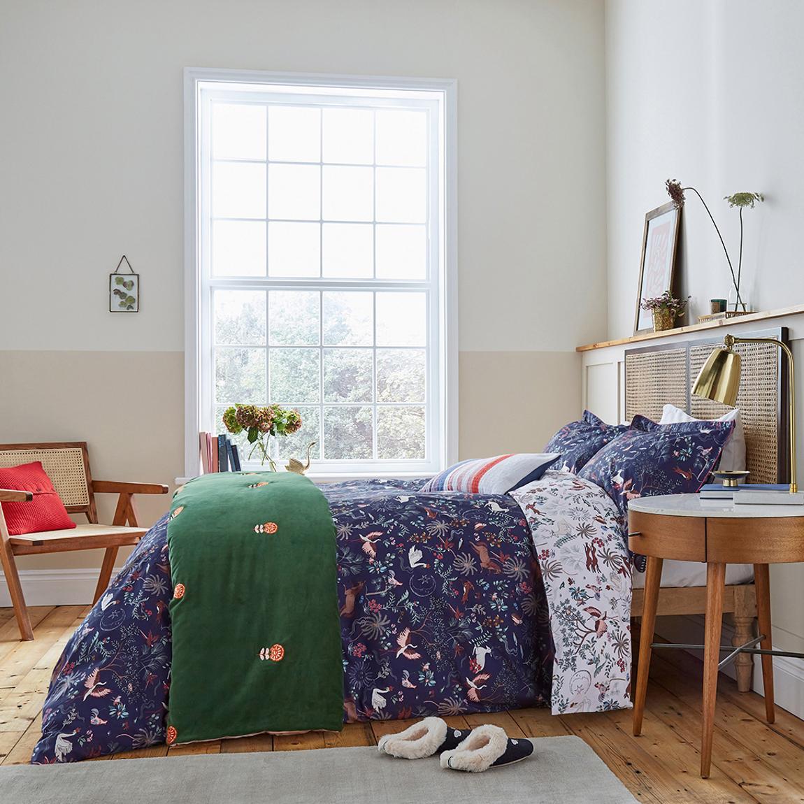 Kooky Woodlands Double Cover Set, Navy main product photo