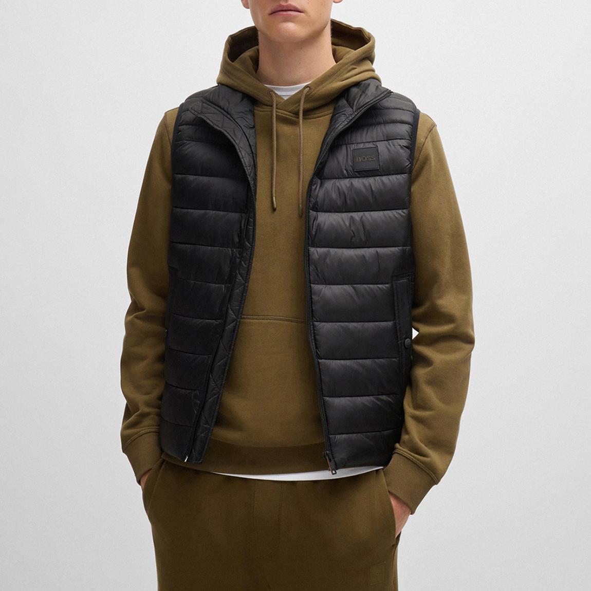 Black Patch Logo Quilted Gilet main product photo