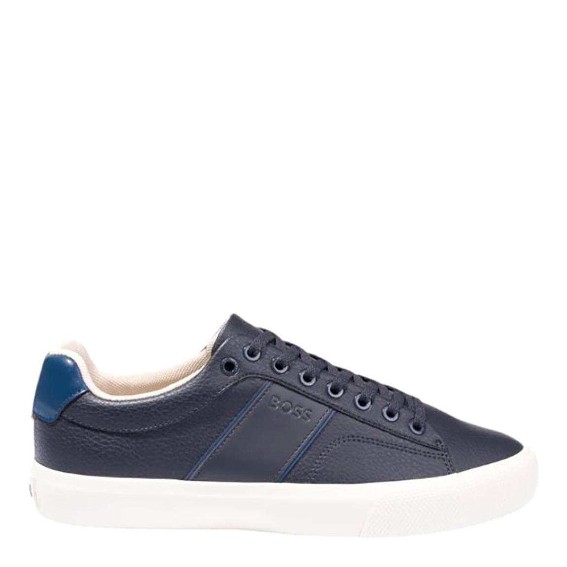 White Contrast Sole Leather Trainers main product photo