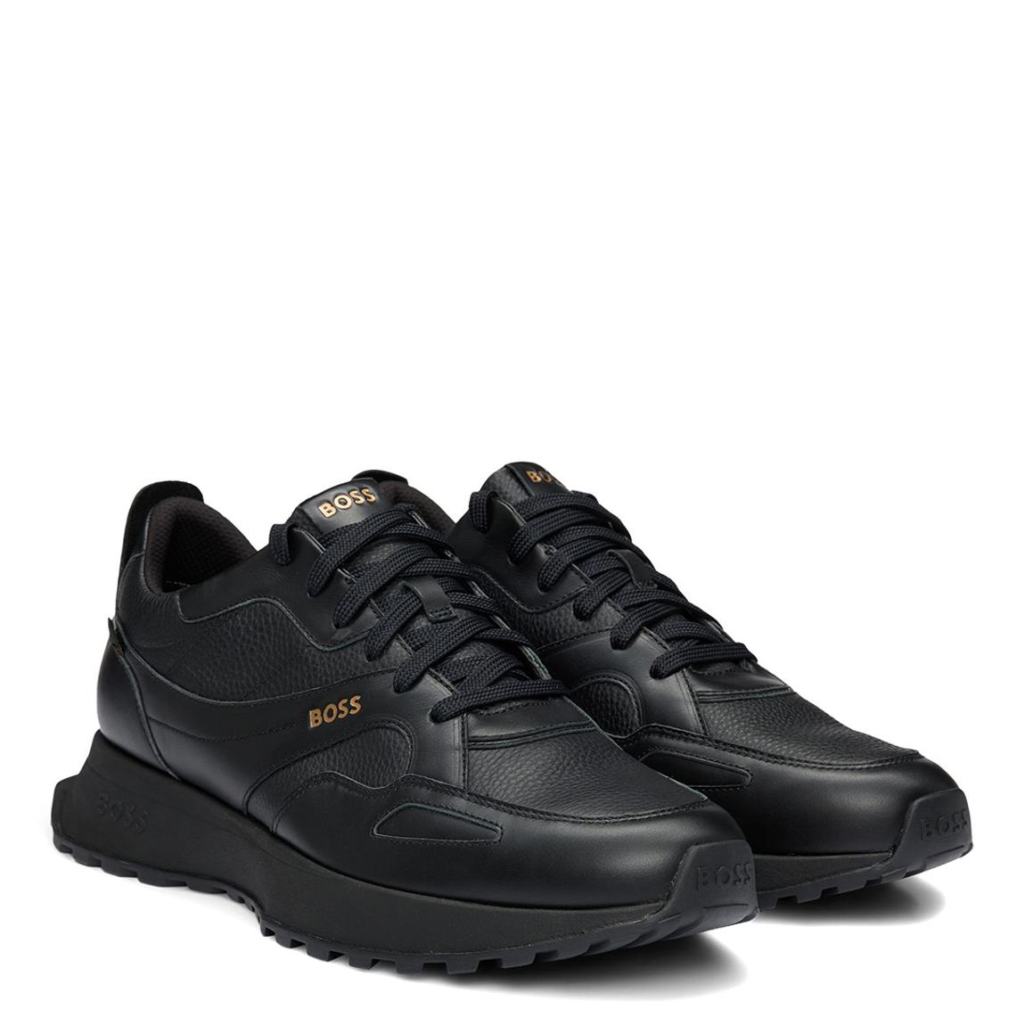Black Chunky Leather Trainers main product photo