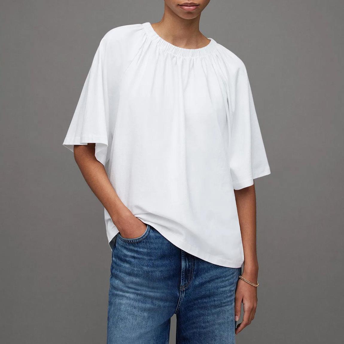 White Taylor Relaxed Cotton Top main product photo