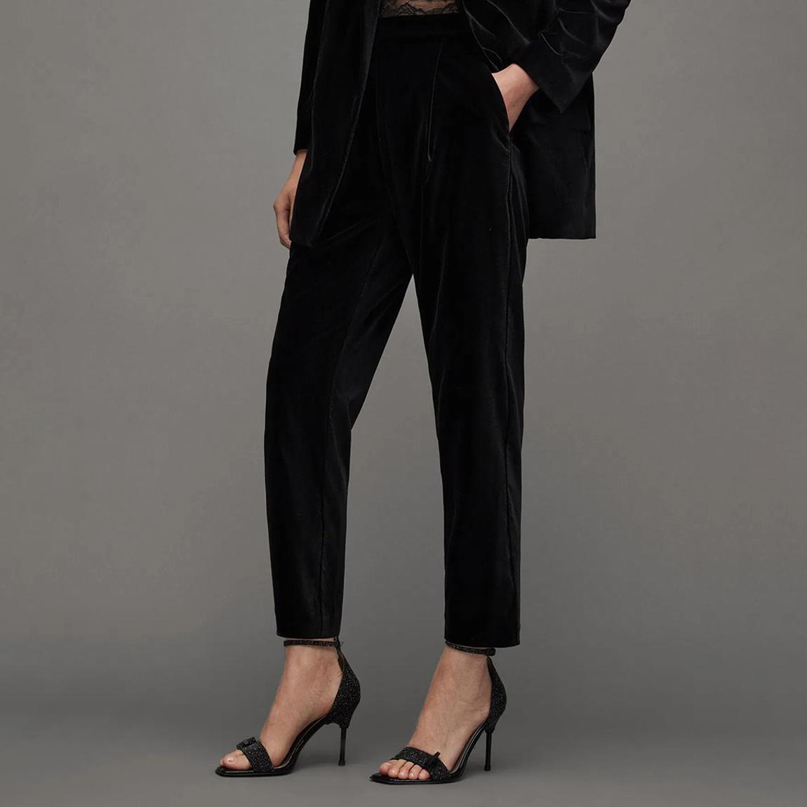Black Aleida Velvet Trousers main product photo