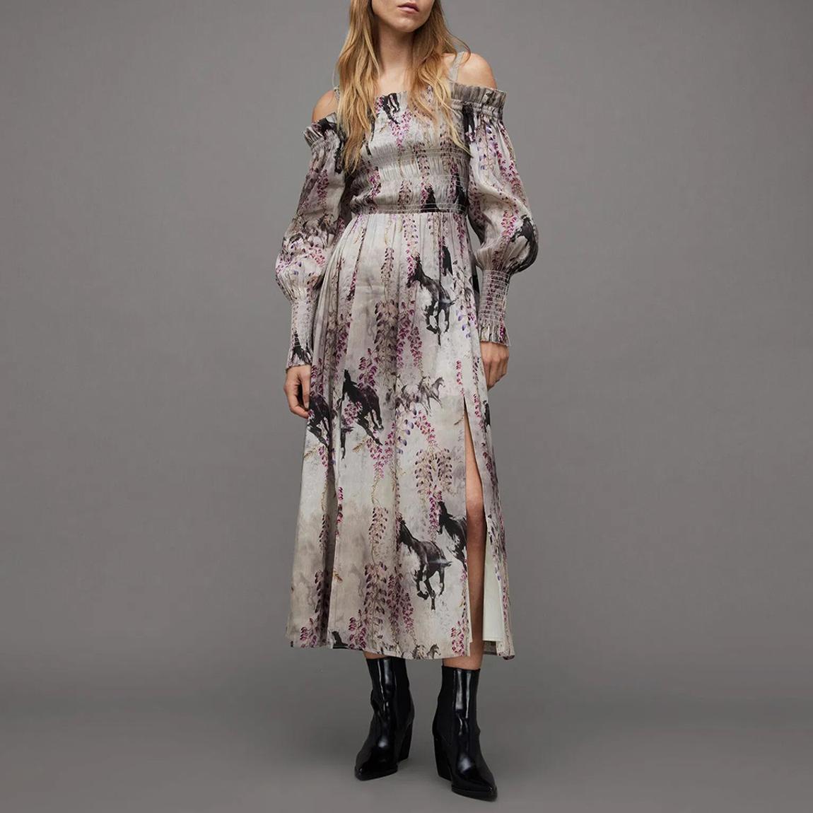 Grey Lary Dionne Printed Silk Blend Dress main product photo
