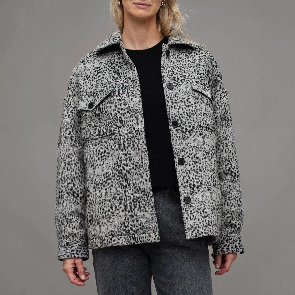 Black Luella Animal Print Wool Blend Jacket main product photo