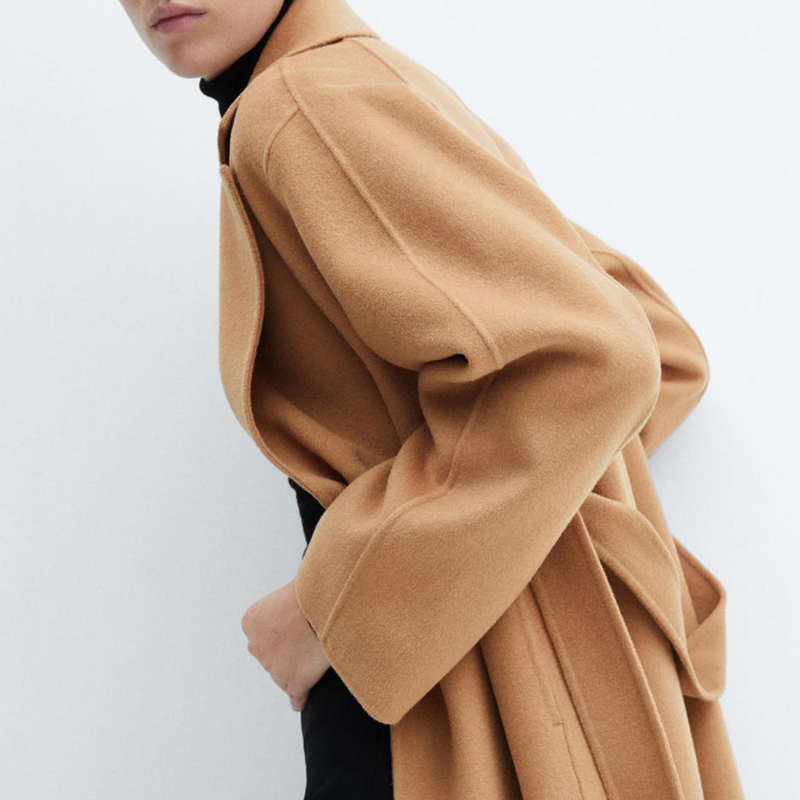 Camel Wool Blend Belted Coat main product photo