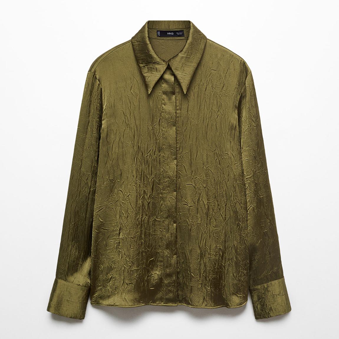 Green Satin Textured Shirt main product photo