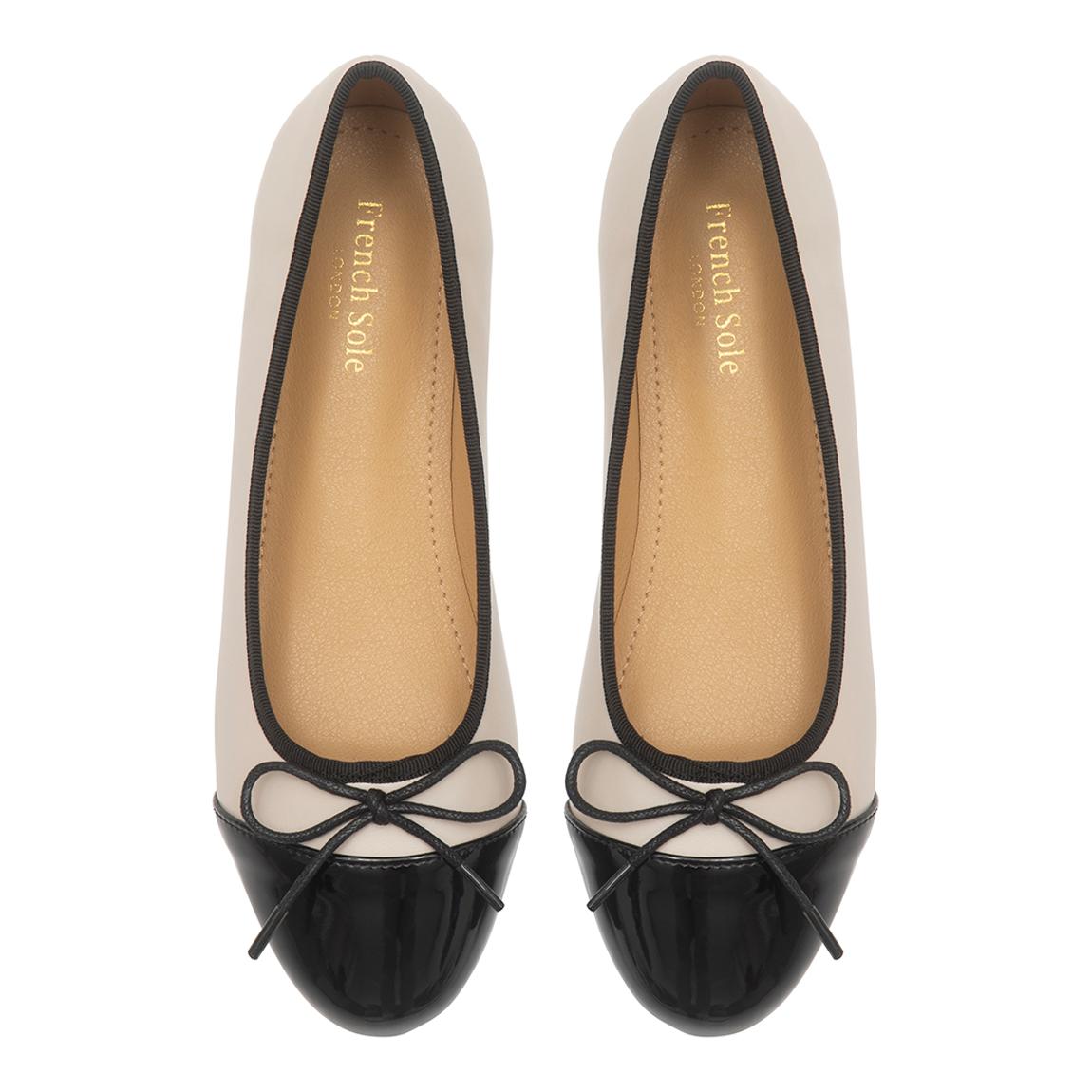 Cream/Black Leather Amelie Pumps main product photo