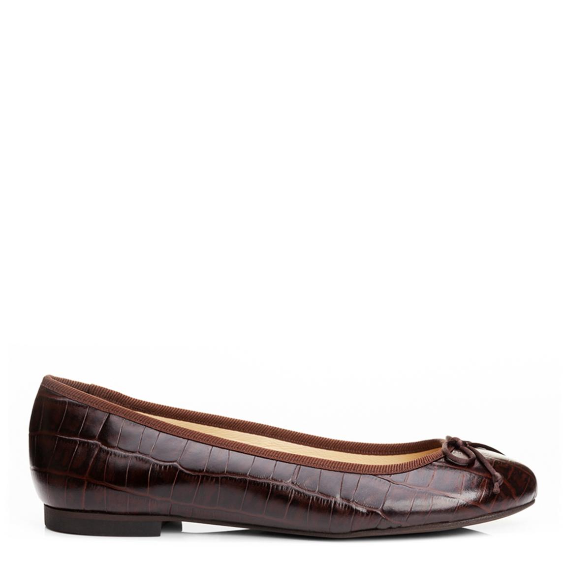 Brown Croc Leather Lola Pumps main product photo