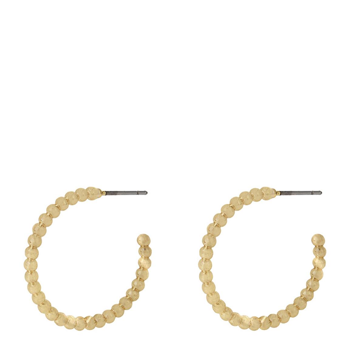 Brass Medium Ballchain Hoop Earrings main product photo