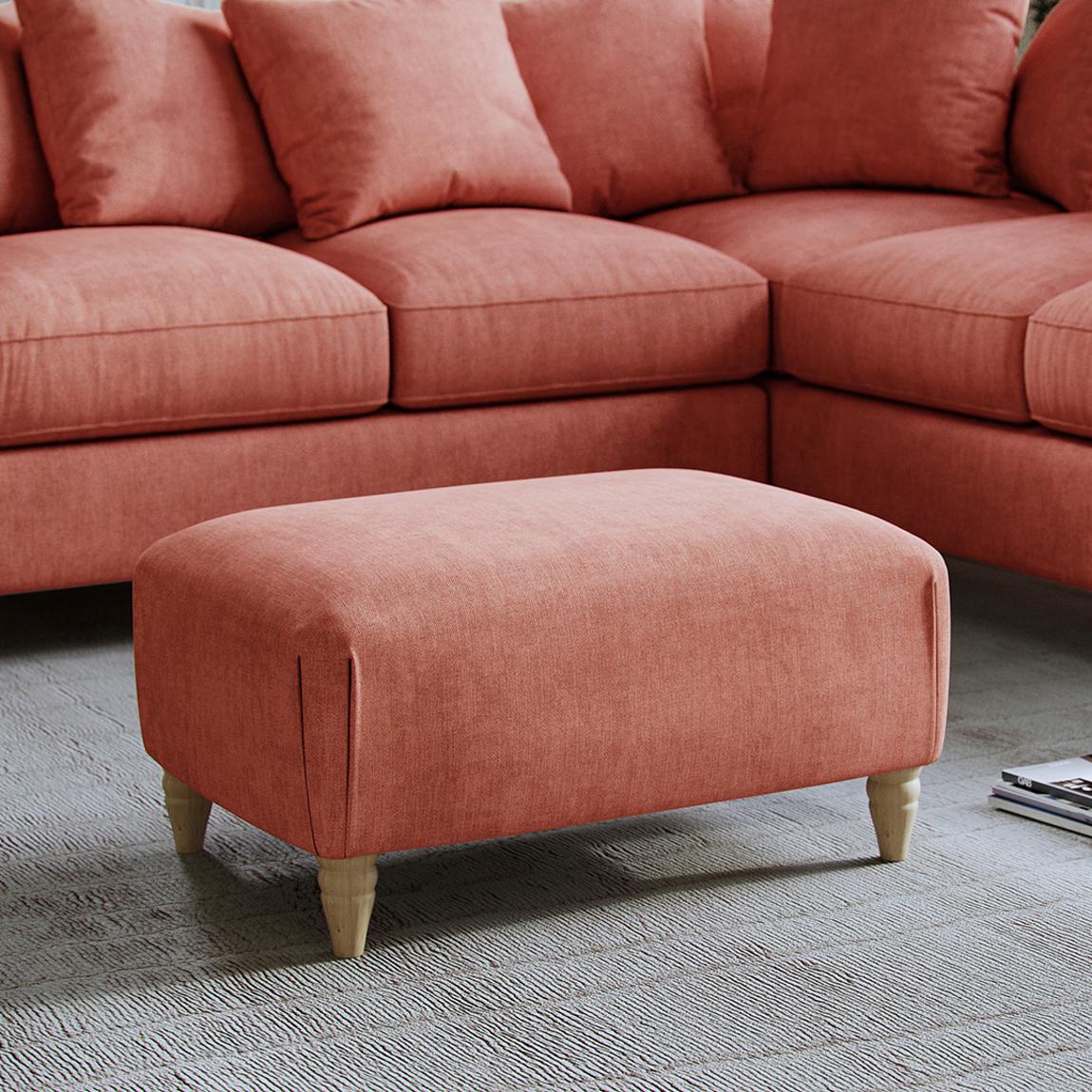 The Brentwood Footstool Linnet Coral main product photo