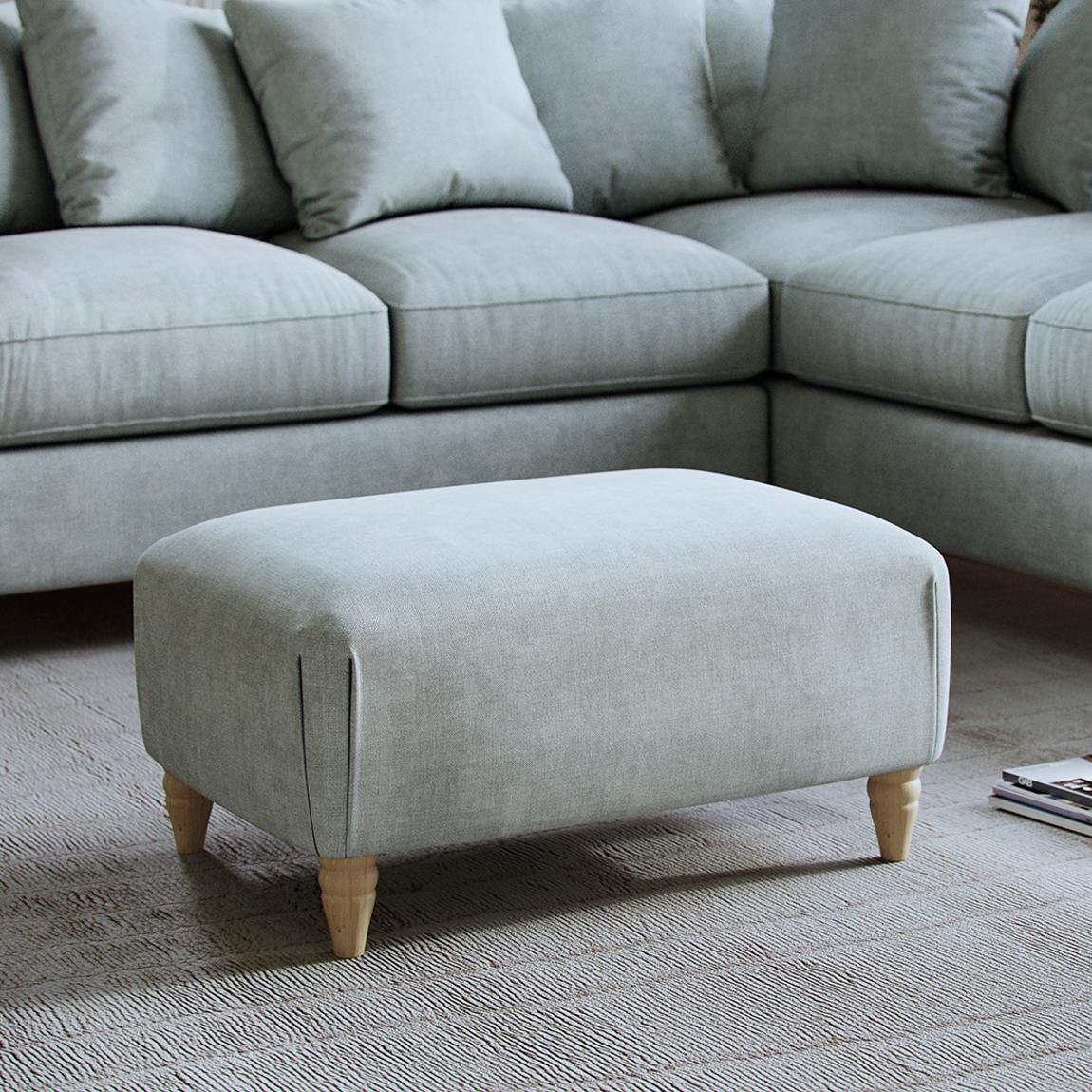 The Brentwood Footstool Linnet Aqua main product photo