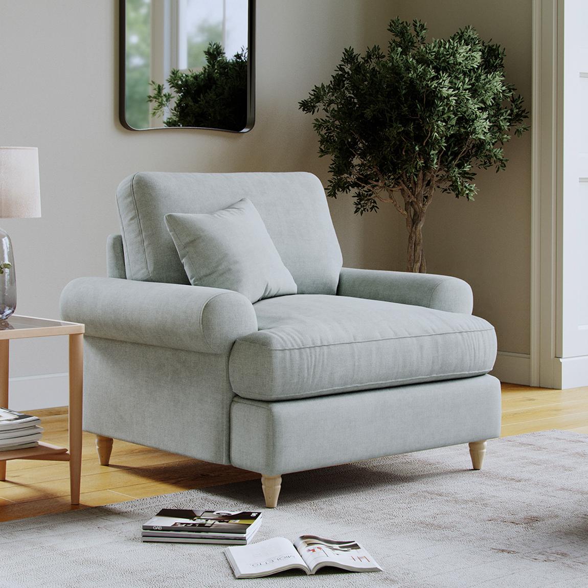 The Brentwood Armchair Linnet Aqua main product photo