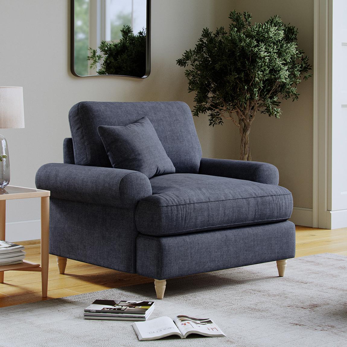 The Brentwood Armchair Linnet Denim main product photo