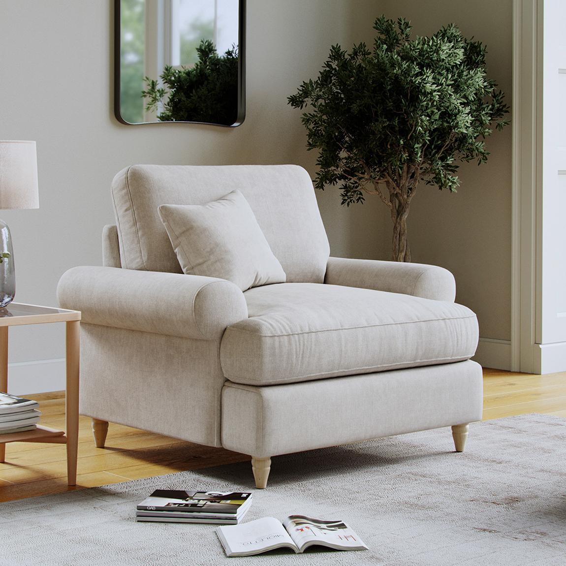 The Brentwood Armchair Linnet Clay main product photo
