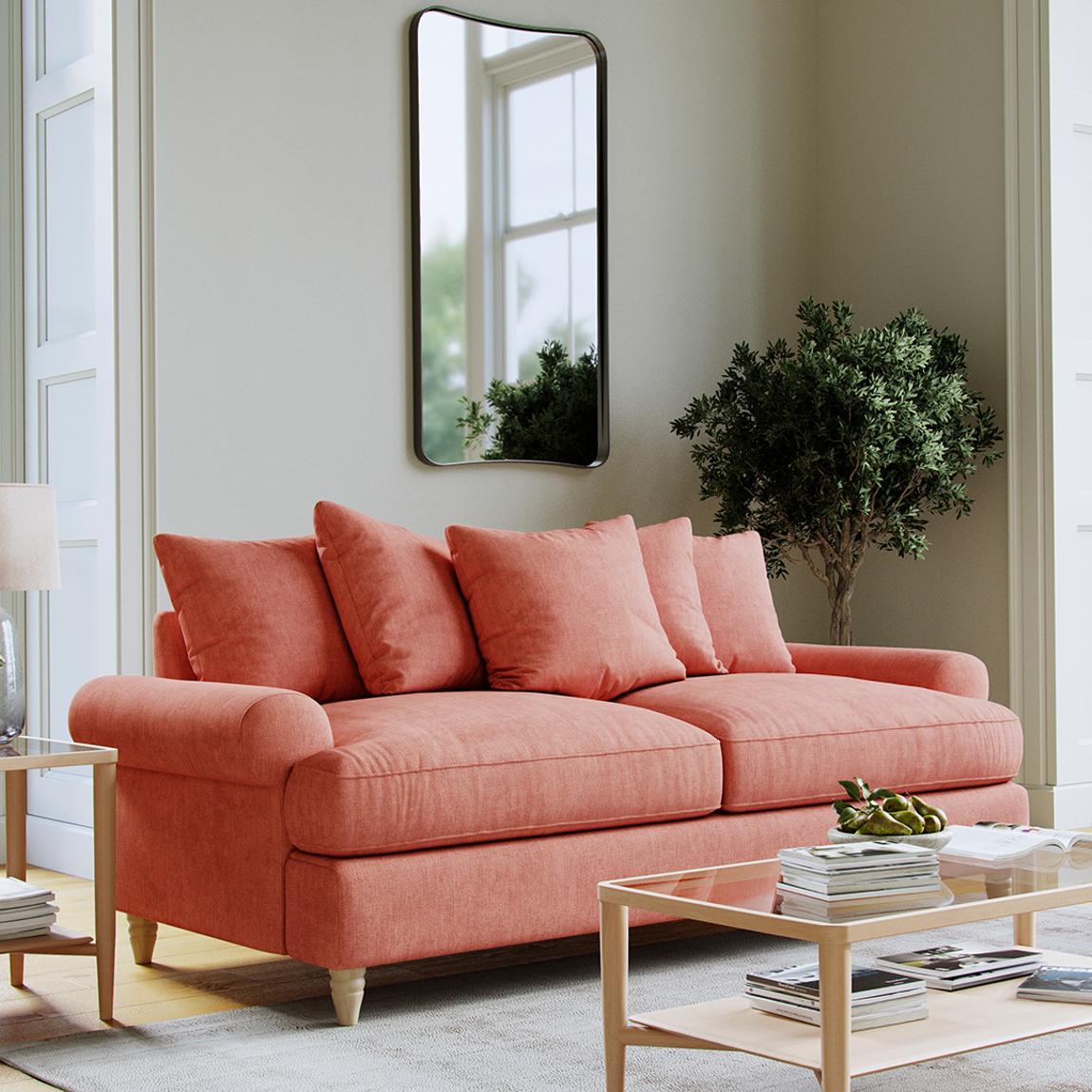 The Brentwood Large Sofa Linnet Coral main product photo