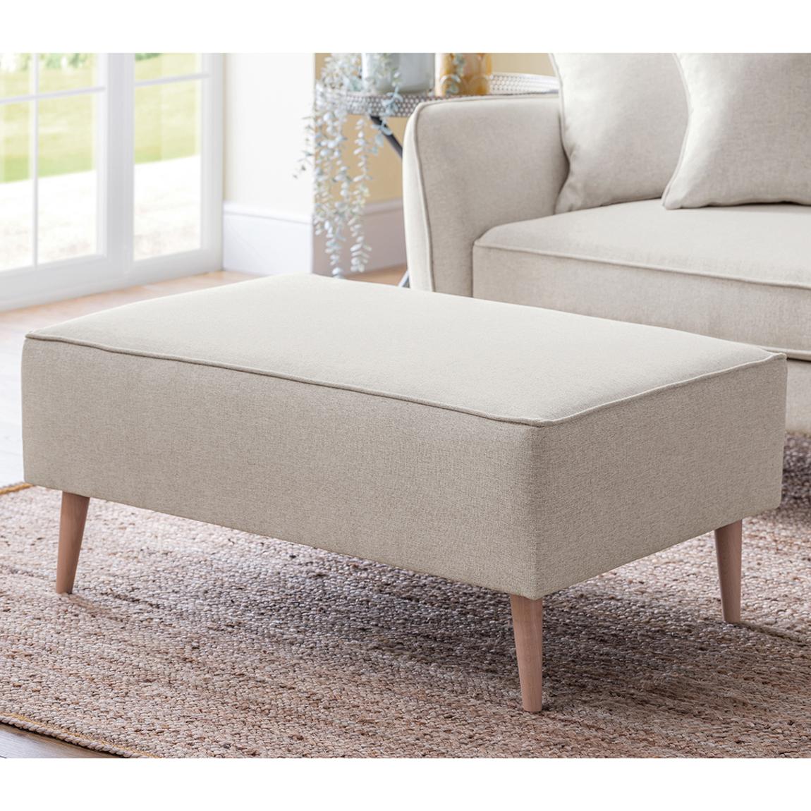 The Sckandi Footstool Kendal Linen main product photo