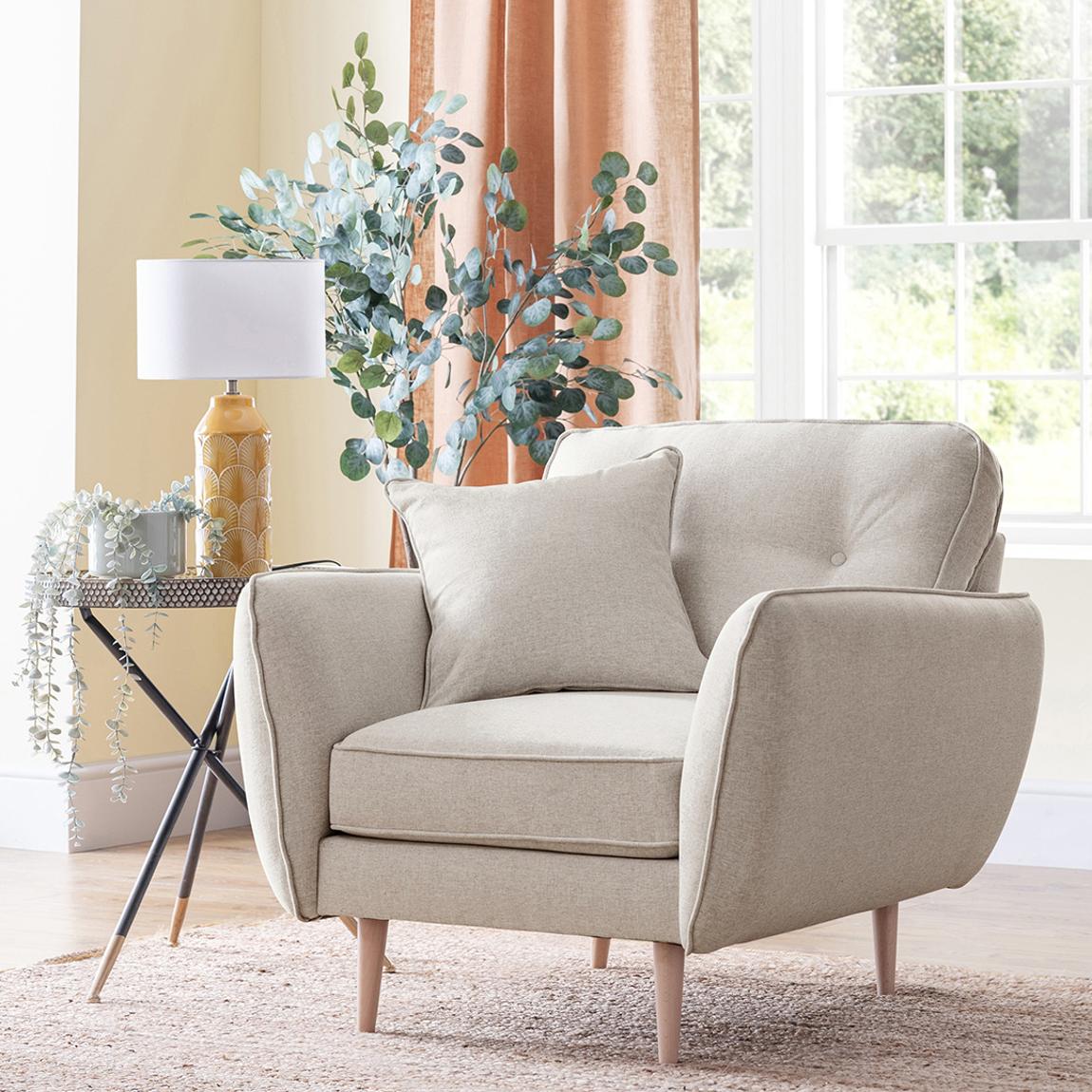 The Sckandi Armchair Kendal Linen main product photo