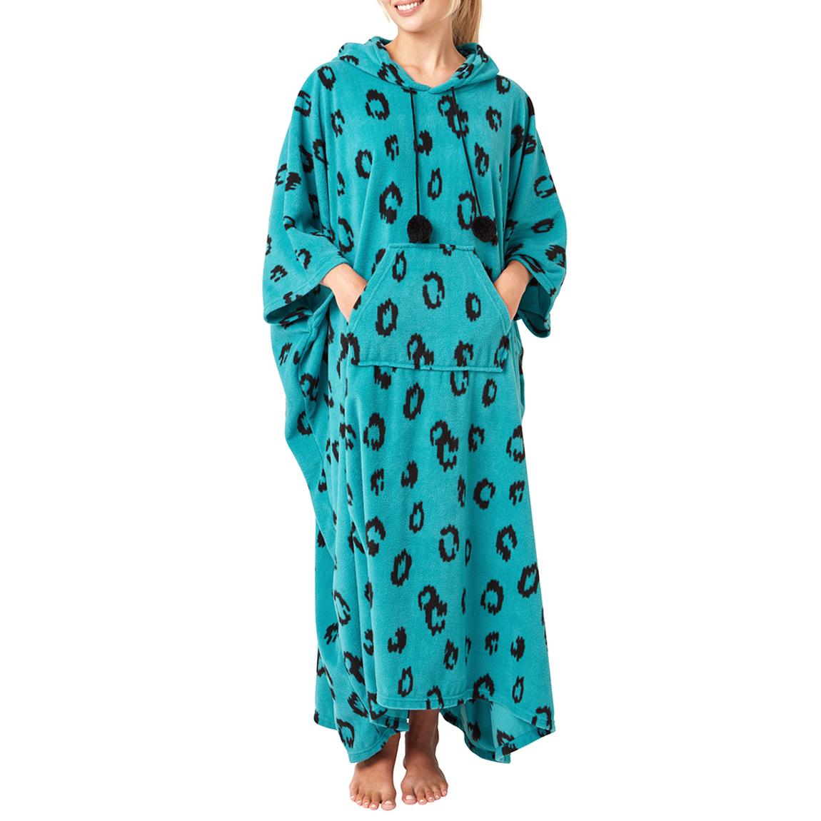 Teal Animal Poncho with Hood main product photo