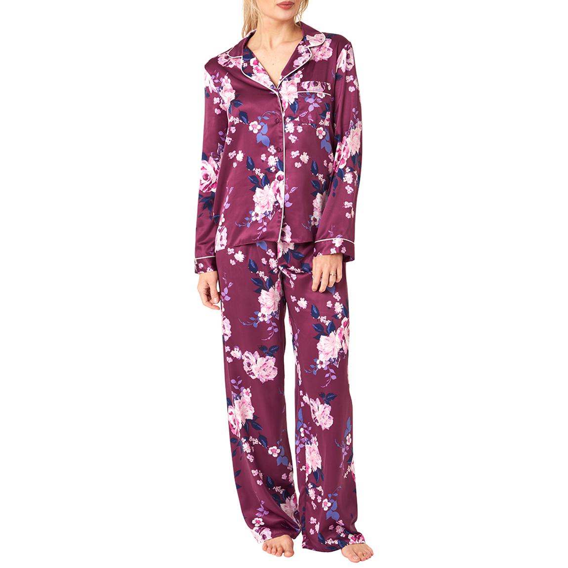 Multi Floral Printed Satin Pyjamas main product photo