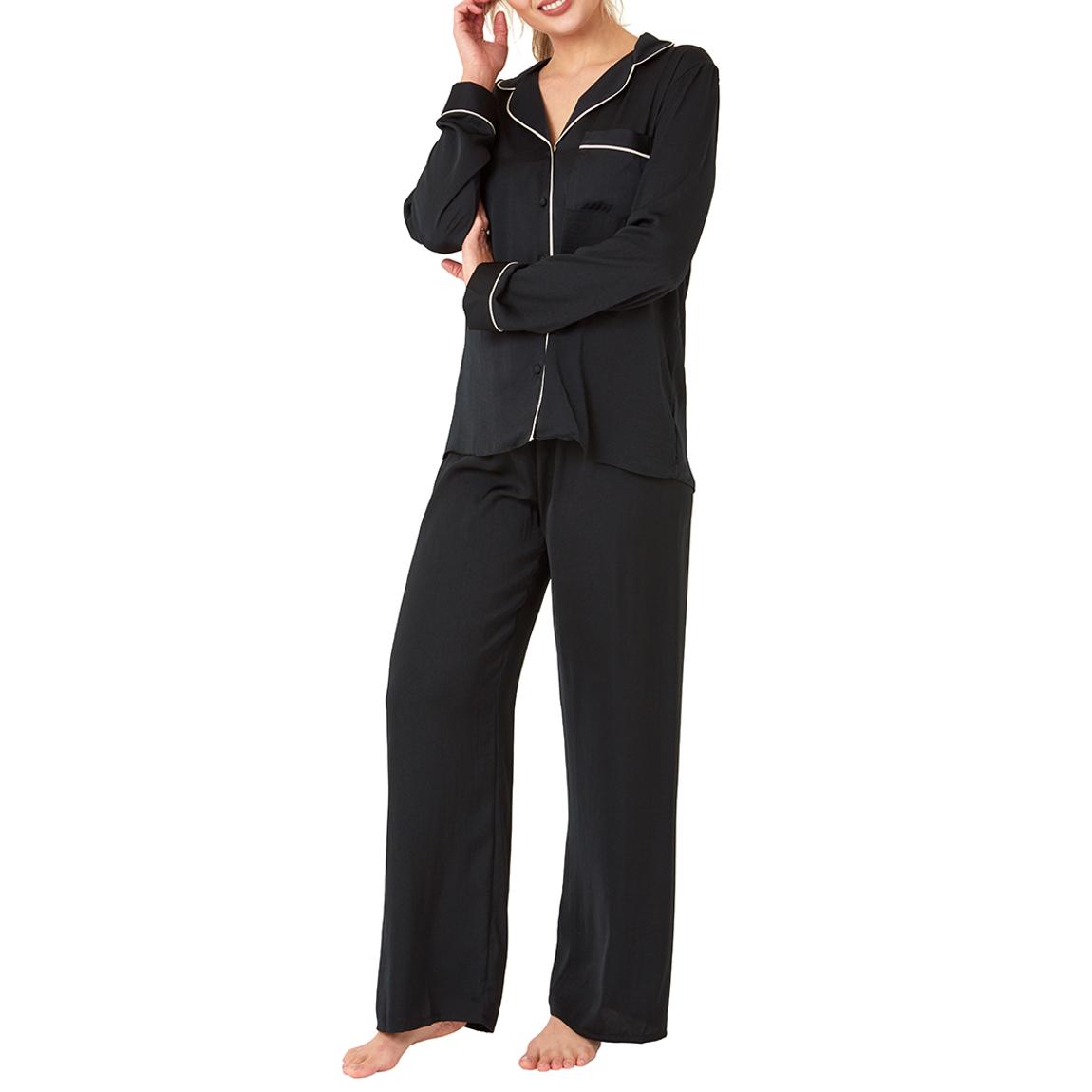 Deep Indigo Plain Satin Pyjama main product photo