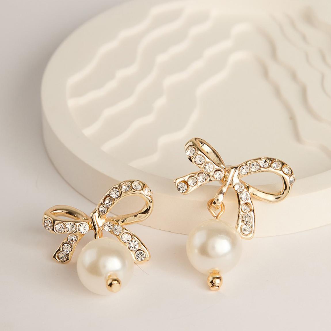 Gold Bow Earrings main product photo