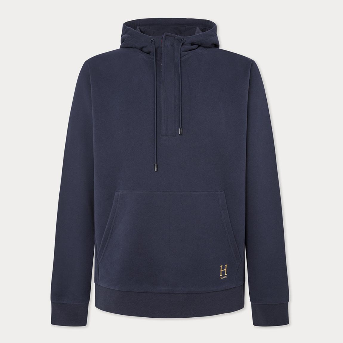 Navy Embroidered Cotton Hoodie main product photo