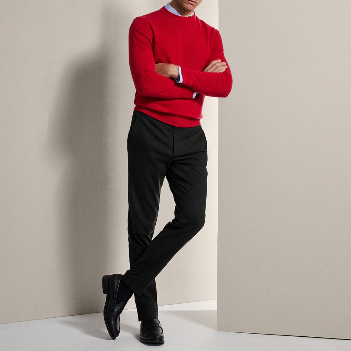 Red Crew Neck Lambswool Jumper main product photo