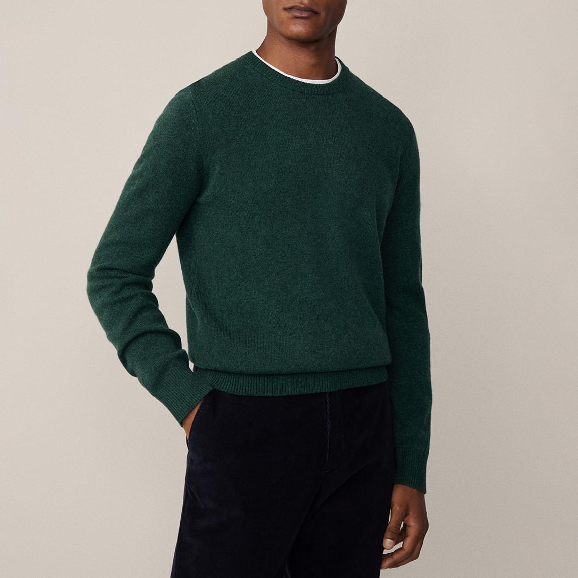 Green Crew Neck Lambswool Jumper main product photo