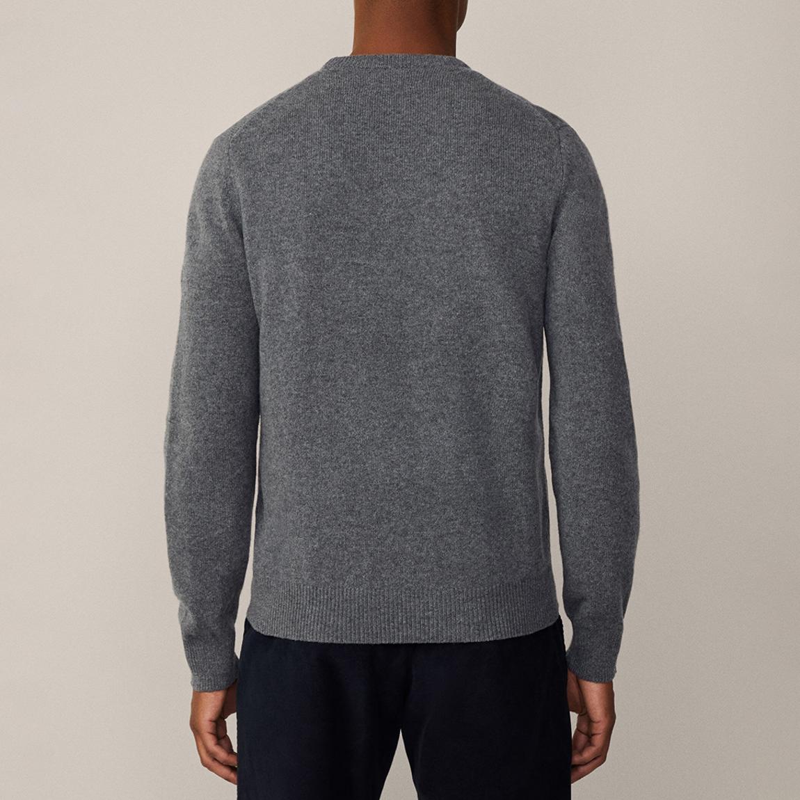 Sudadera Hackett London Para Hombre - Lana Merino, Patrón Herringbone, Color Negro/gris, Elegante Y Cálida