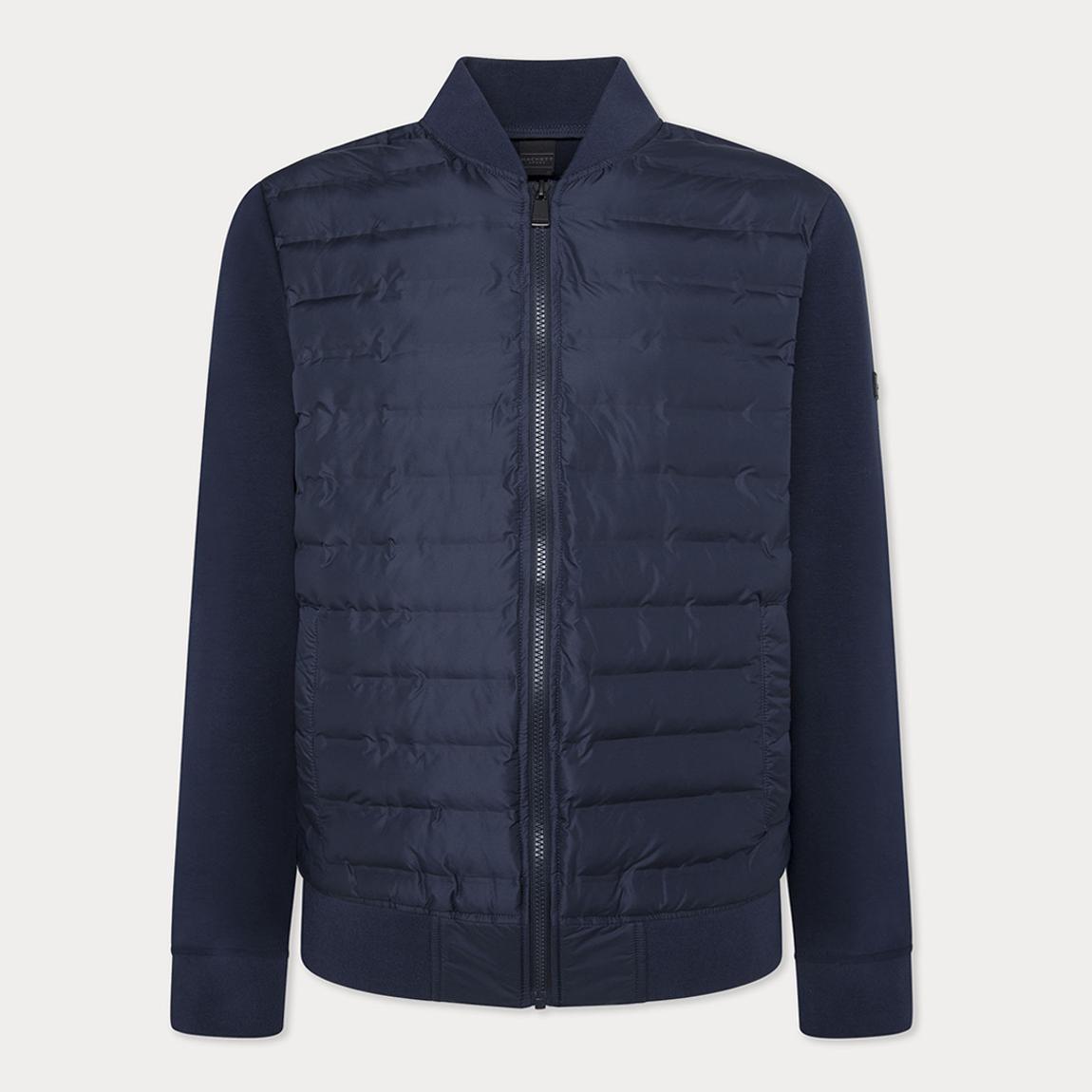 Navy Cotton Blend Bomber Jacket main product photo
