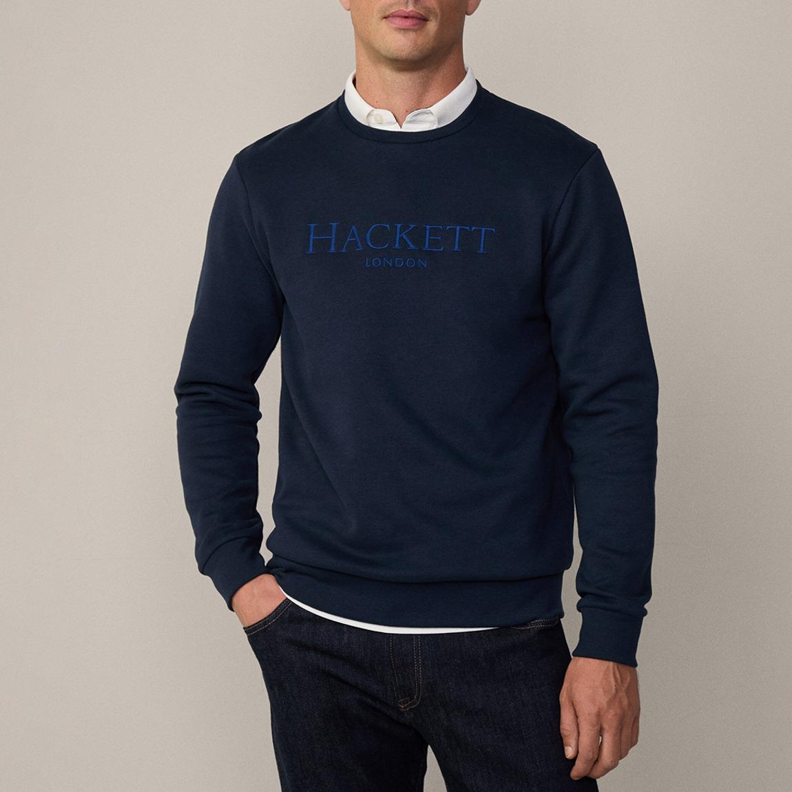 Blue Embroidered Cotton Blend Sweatshirt main product photo