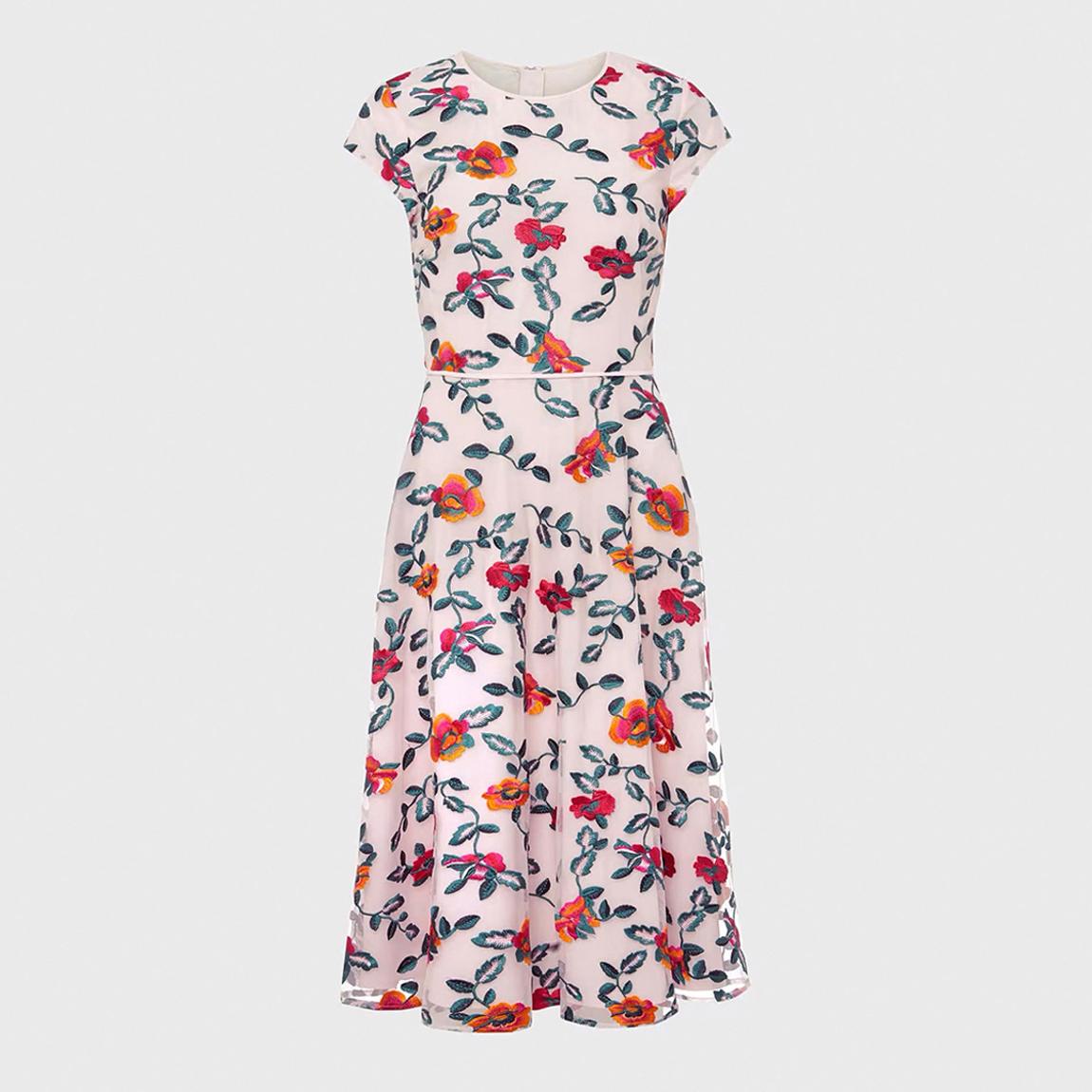 Pink Tia Floral Embroidered Dress main product photo
