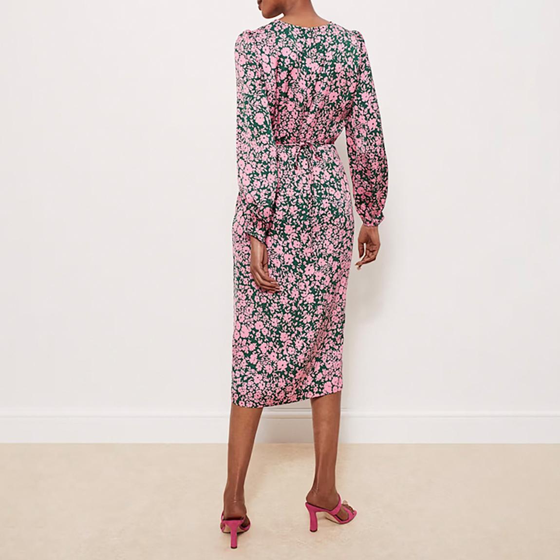 Green/Pink Floral Charlton Dress main product photo