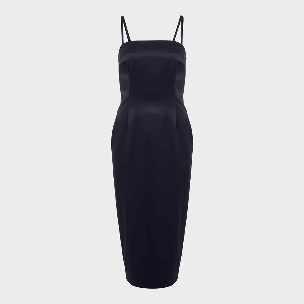 Navy Eliot Satin Midi Dress main product photo