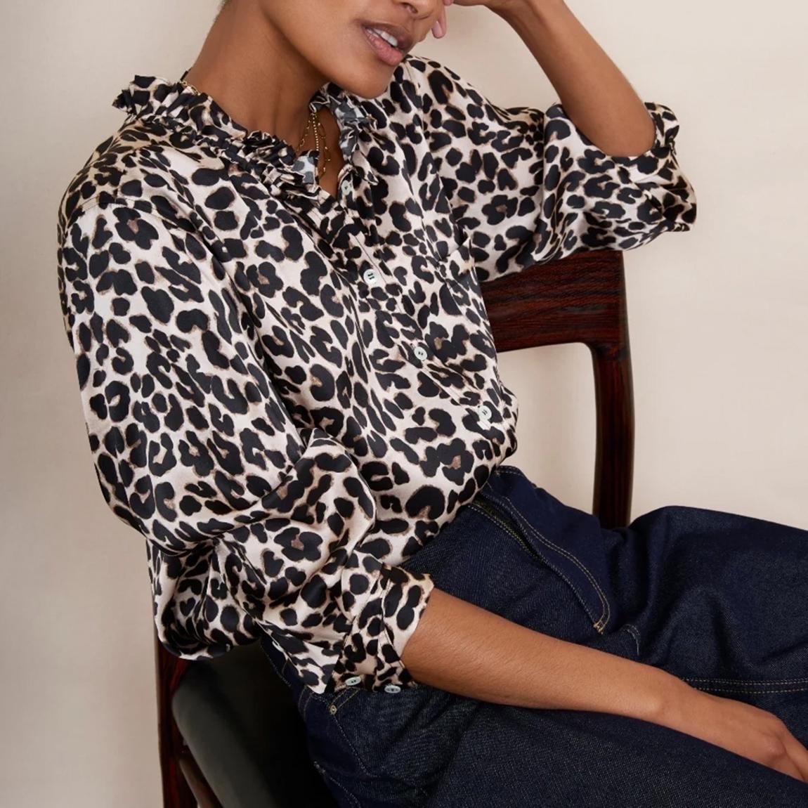 Leopard Odette Silk Blouse main product photo