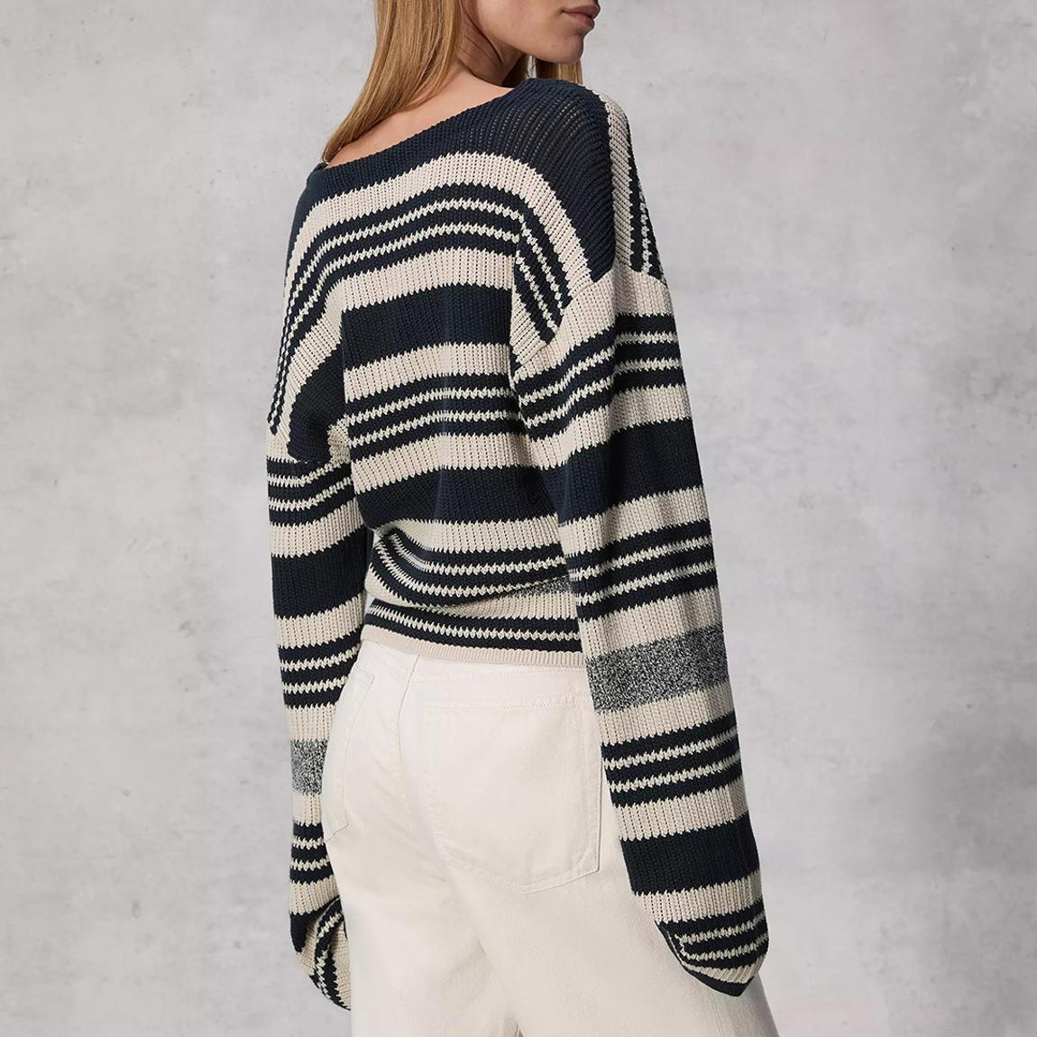 Beige Cyrus Stripe Cardigan main product photo