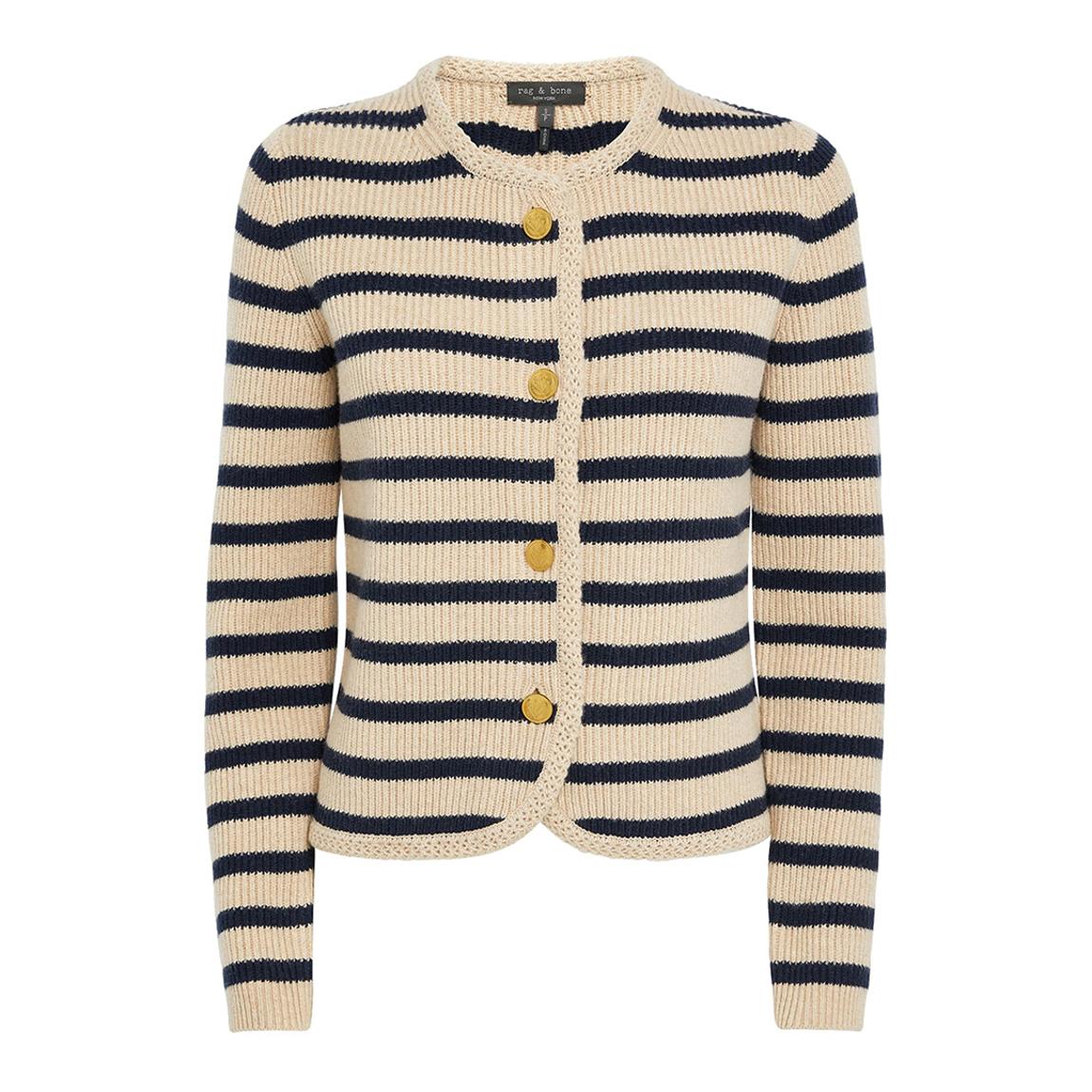 Beige Stripe Nancy Cardigan main product photo