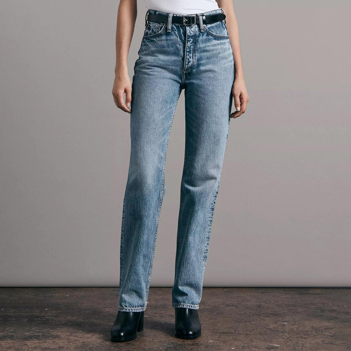 Blue Alex High-Rise Straight Jean main product photo
