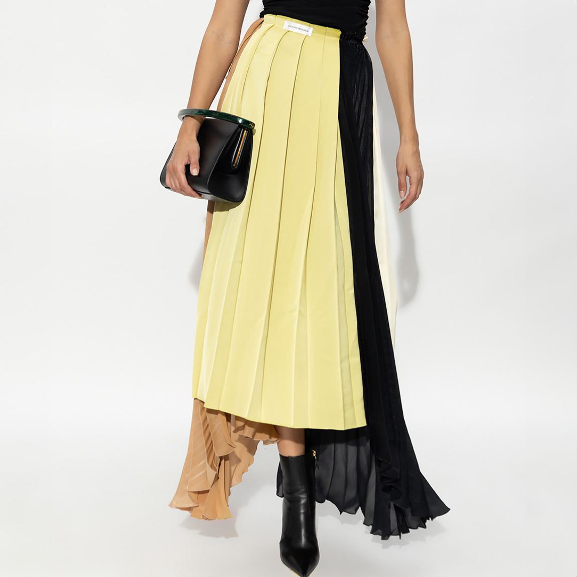 Black Multi Pleated Asymmetric Skirt main product photo