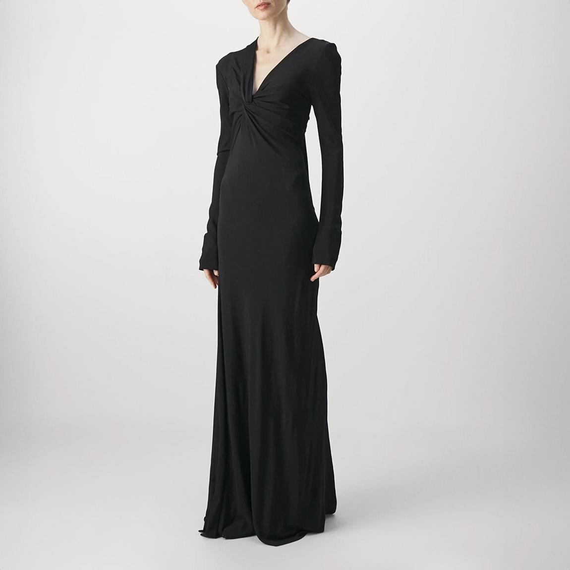 Black Tie Detail Floor Length Dress main product photo