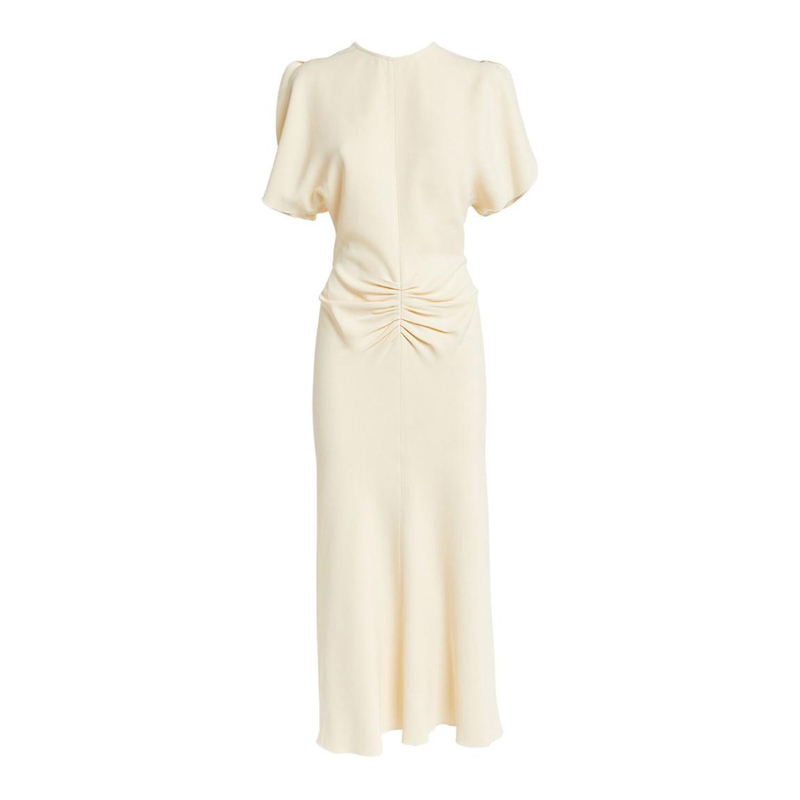 Ivory Gathered Waist Midi Dress main product photo