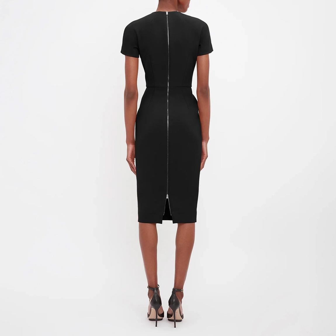 Black Fitted Midi Dress main product photo