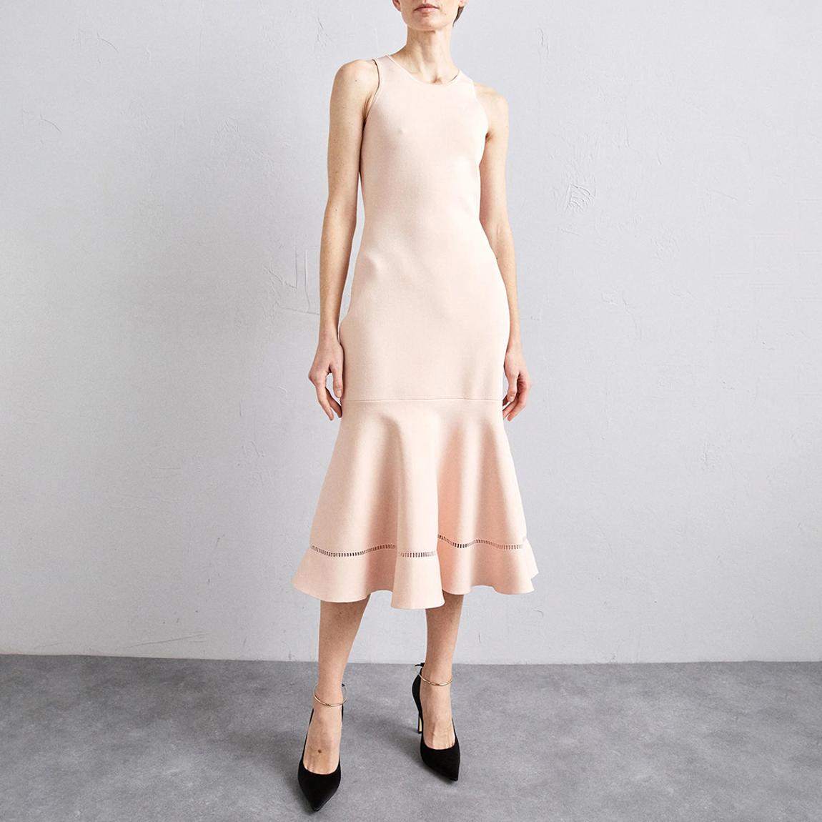 Peach Sleeveless Fit And Flare Dress main product photo