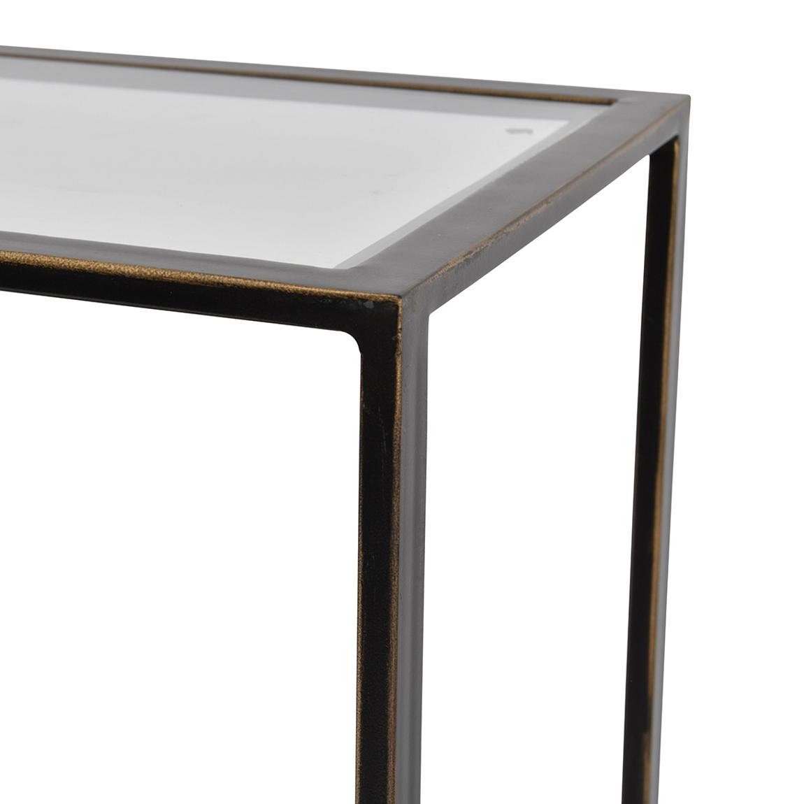 Deveraux Gilded Bronze Metal and Glass Console Table main product photo