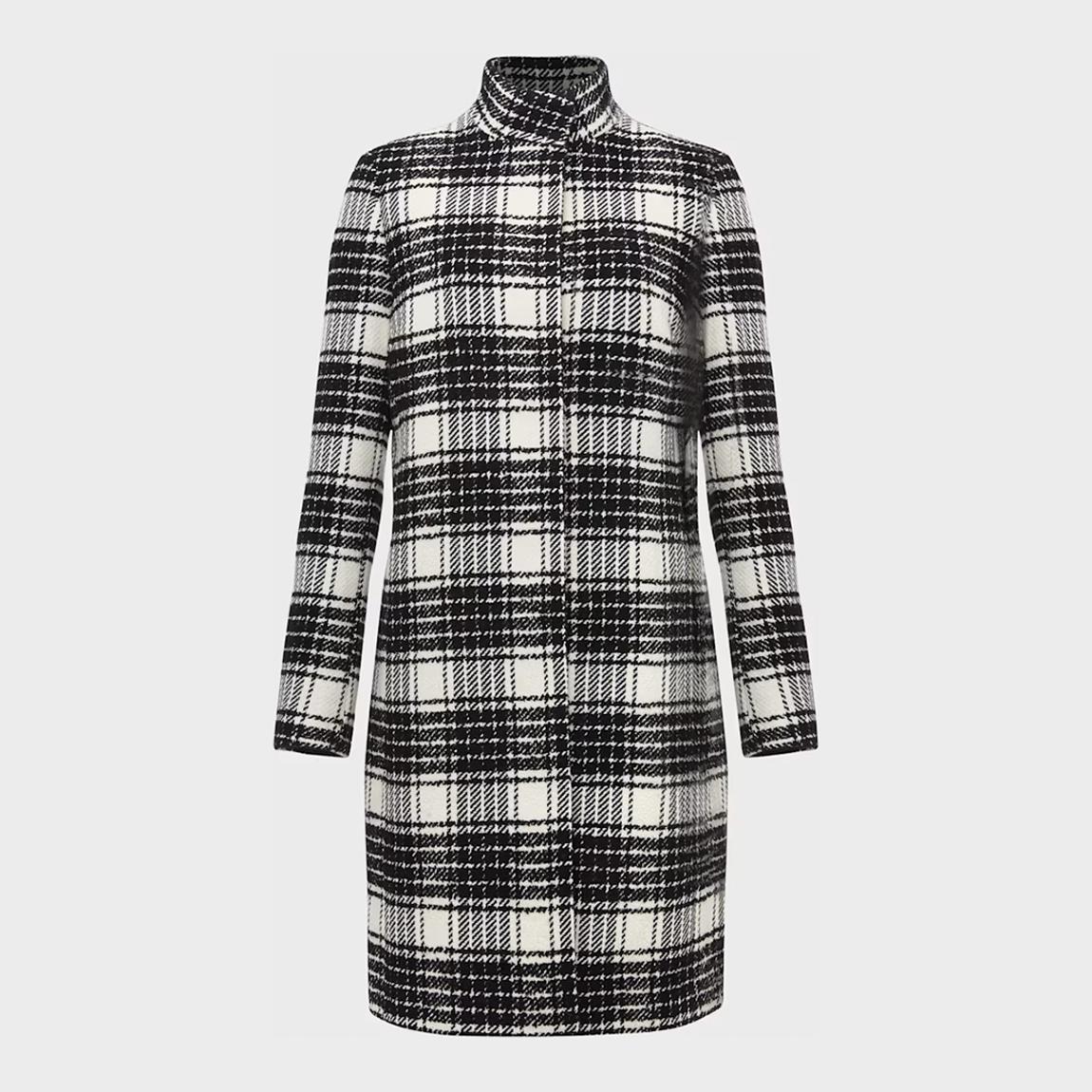 Black Dani Check Wool Blend Coat main product photo