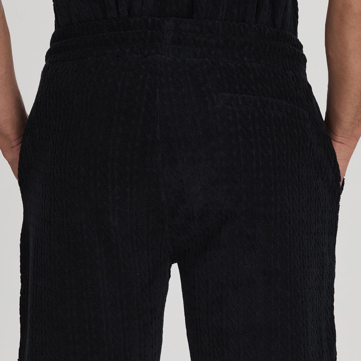Navy Vulcan Textured Cotton Blend Shorts main product photo