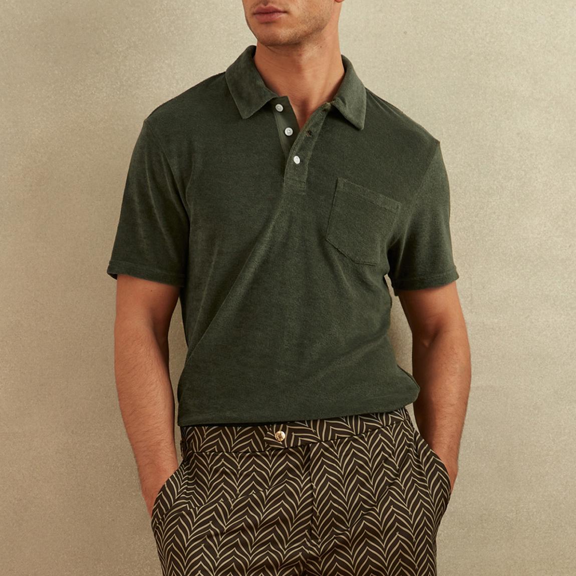 Olive Rainer Towelling Cotton Blend Polo Shirt main product photo